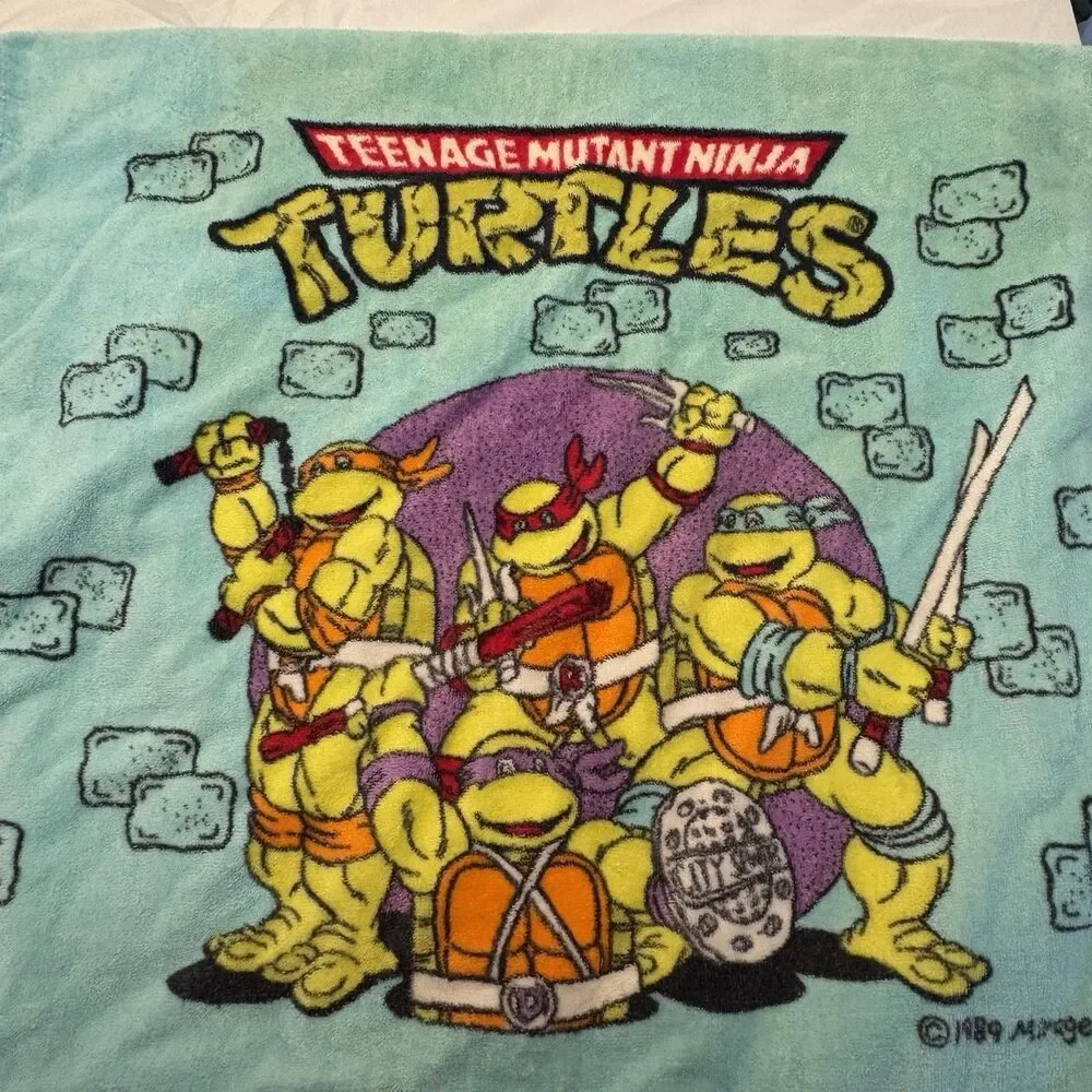 VTG Jay Franco 90s TMNT Towel Teenage Mutant Ninja Turtles 25 X 45 Blue Terry